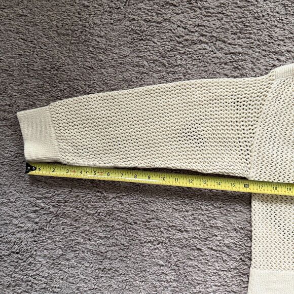 Old Navy Women Sweater PM Beige Boat-Neck Open-Stitch Long Sleeve #664082 NWT - Picture 10 of 10